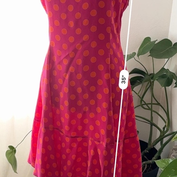 Vintage Pink Polka Dot Midi Dress - Picture 2 of 5